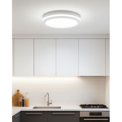 LED Koupelnové stropní svítidlo se senzorem pohybu LED/20W/230V 3000/4000/6500K pr. 23 cm IP54 bílá
