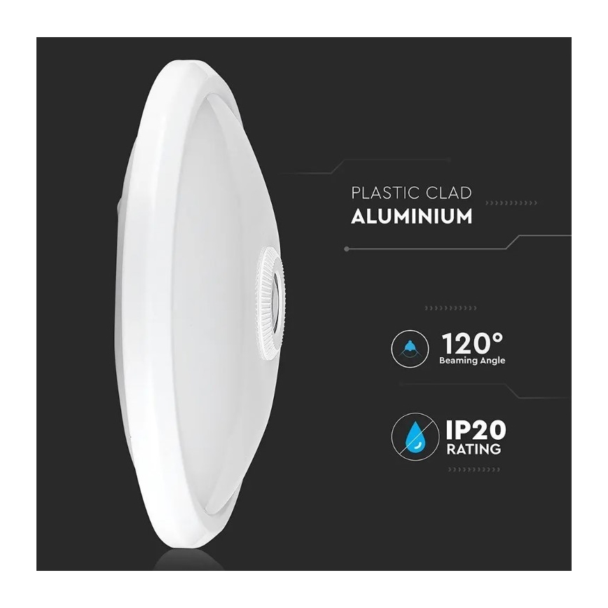 LED Stropní svítidlo se senzorem SAMSUNG CHIP LED/12W/230V 4000K pr. 29 cm