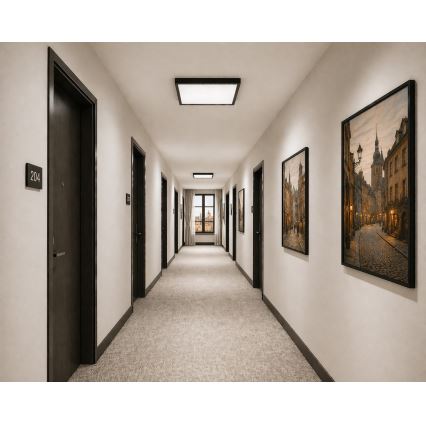 LED Stropní svítidlo se senzorem pohybu a soumraku VITALI LED/24W/230V 4000K 33x33 cm antracit