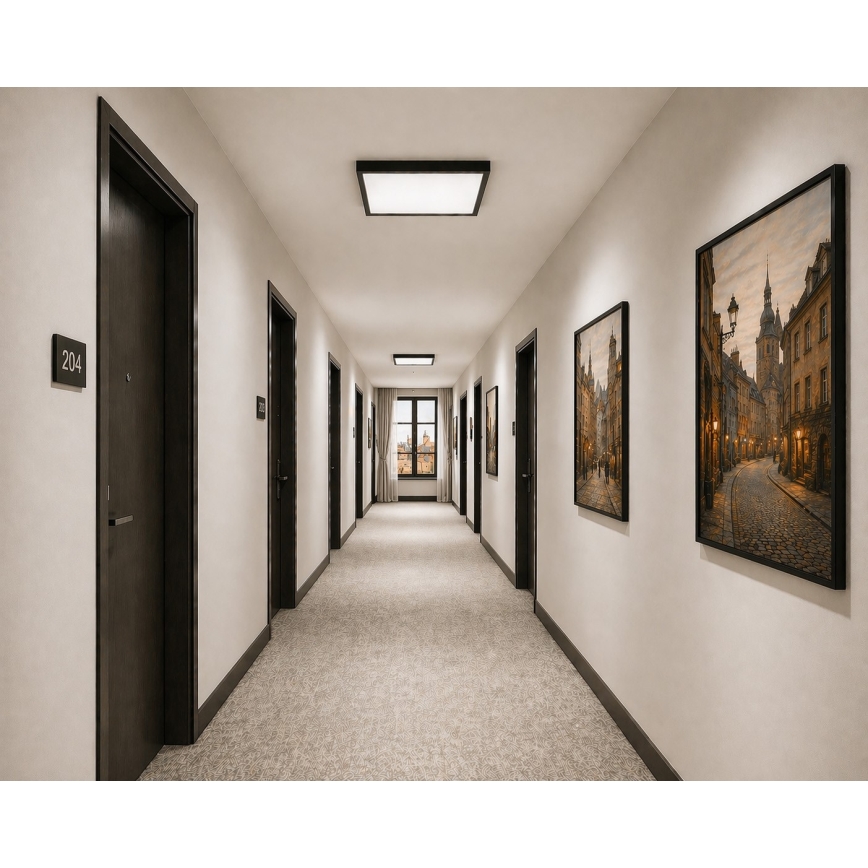 LED Stropní svítidlo se senzorem pohybu a soumraku VITALI LED/24W/230V 4000K 33x33 cm antracit