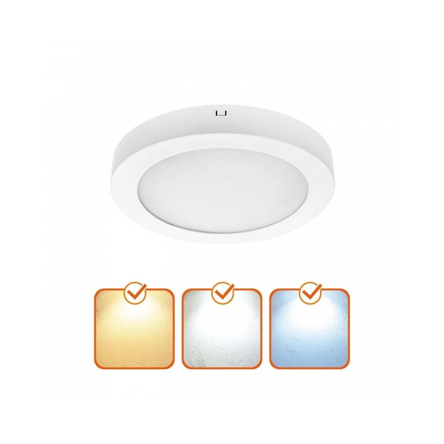 LED Stropní svítidlo SIGARO LED/18W/230V 3000/4000/6500K pr. 22 cm bílá