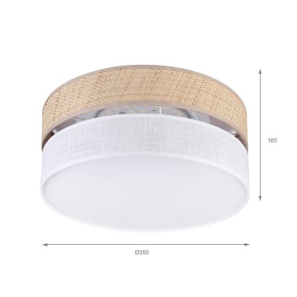 LED Stropní svítidlo SIRJA BOHO LED/20W/230V 4000K pr. 35 cm béžová/bílá