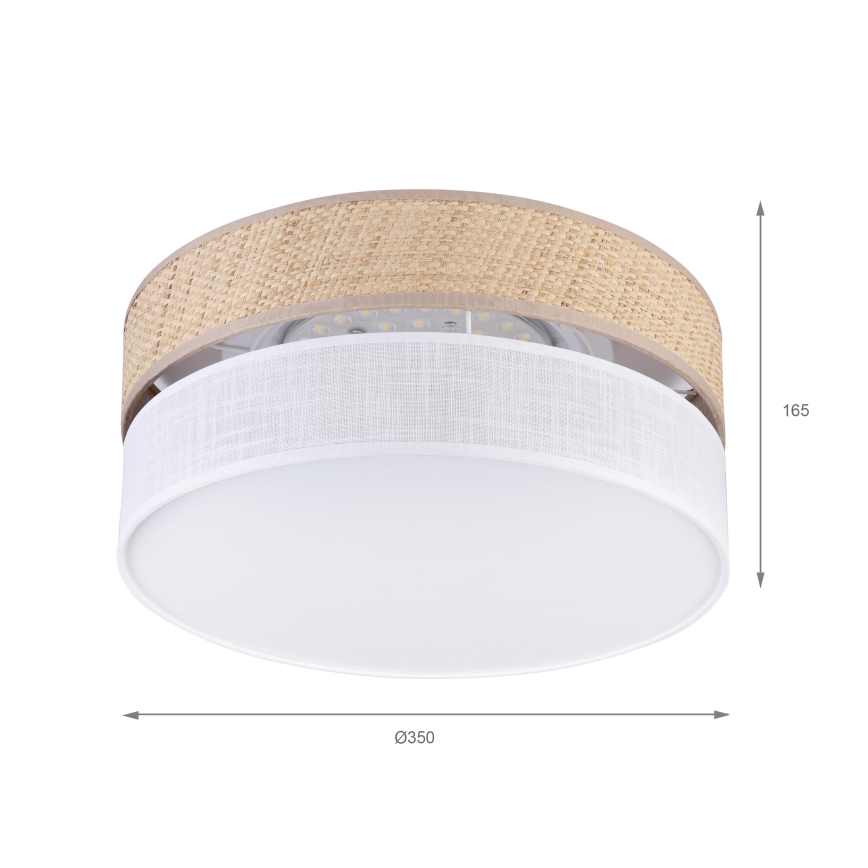 LED Stropní svítidlo SIRJA BOHO LED/20W/230V 4000K pr. 35 cm béžová/bílá
