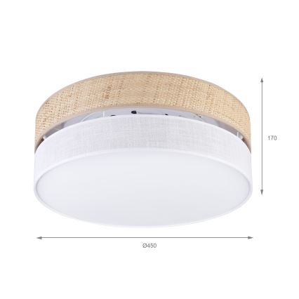 LED Stropní svítidlo SIRJA BOHO LED/36W/230V 4000K pr. 45 cm béžová/bílá