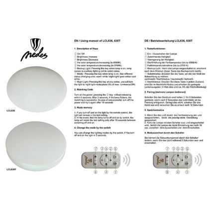Nedes LCL 636T - LED Stropní stmívatelné svítidlo STARS LED/65W/230V