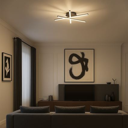 LED Stropní svítidlo STICK LED/12W/230V černá