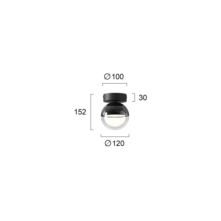 LED Stropní svítidlo ZIREA LED/7W/230V pr. 12 cm černá