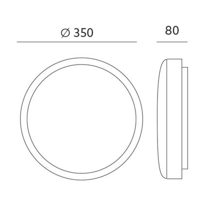 LED Stropní svítidlo ZOE LED/24W/230V IP44 černá