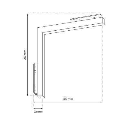 LED Svítidlo do lištového systému MAGNETIC TRACK L-DOWN LED/24W/48V 3000K černá