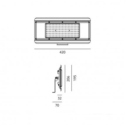 LED Technické svítidlo 4v1 MULTILUXO LED/200W/230V 4000K IP65 42 cm