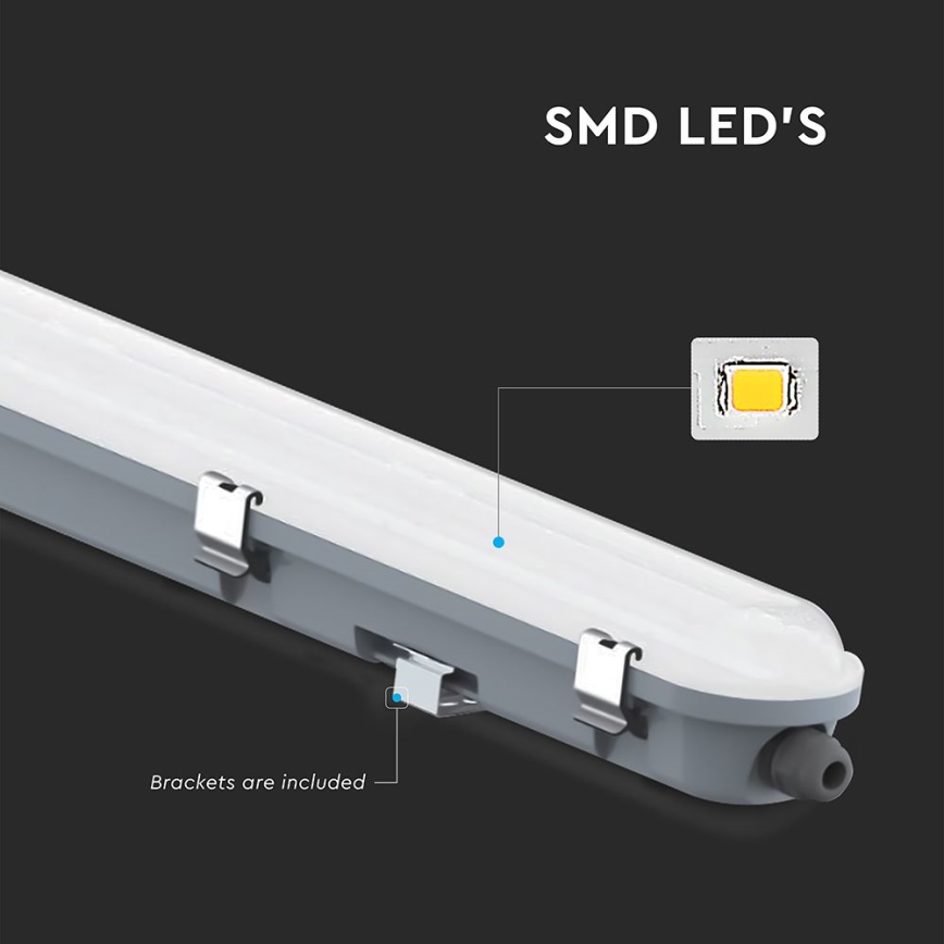 LED Technické zářivkové svítidlo s nouzovým modulem LED/36W/230V 6500K IP65 2200 mAh 120 cm