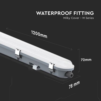 LED Technické zářivkové svítidlo s nouzovým modulem LED/36W/230V 6500K IP65 2200 mAh 120 cm