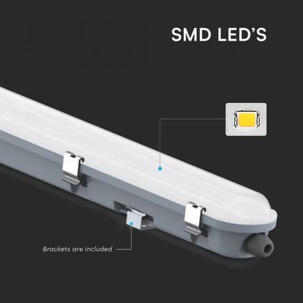 LED Technické zářivkové svítidlo s nouzovým modulem LED/48W/230V 6500K IP65 2200 mAh 150 cm