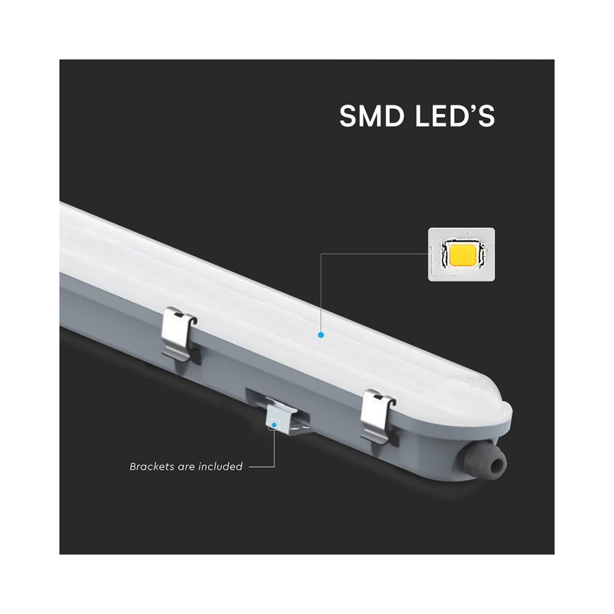 LED Technické zářivkové svítidlo s nouzovým modulem LED/48W/230V 6500K IP65 2200 mAh 150 cm