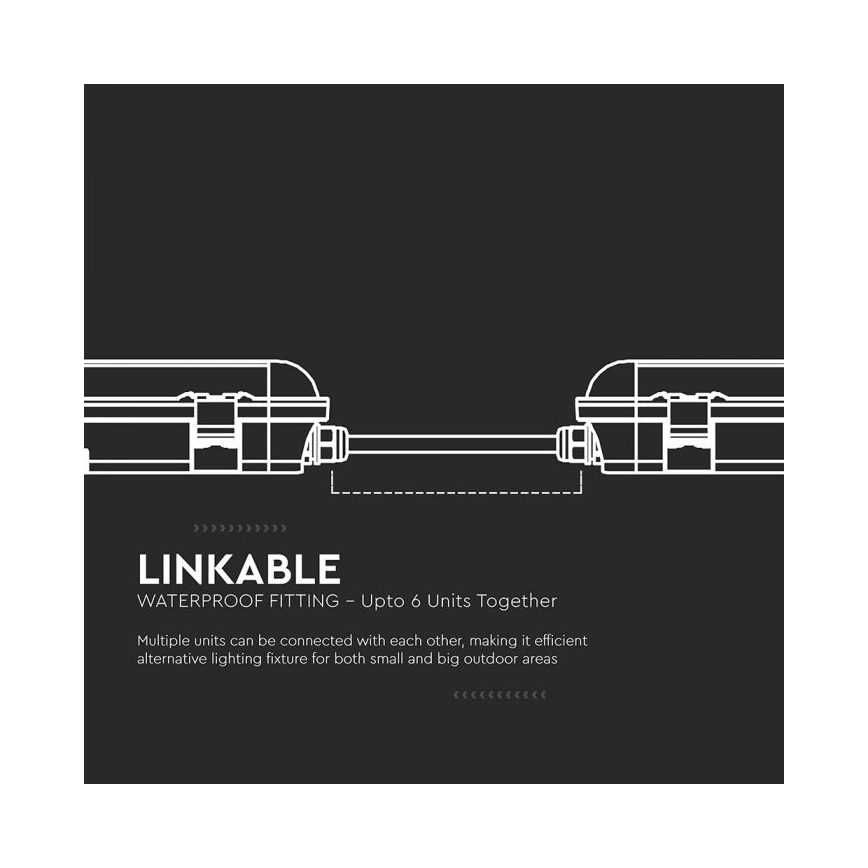 LED Technické zářivkové svítidlo s nouzovým modulem LED/48W/230V 6500K IP65 2200 mAh 150 cm