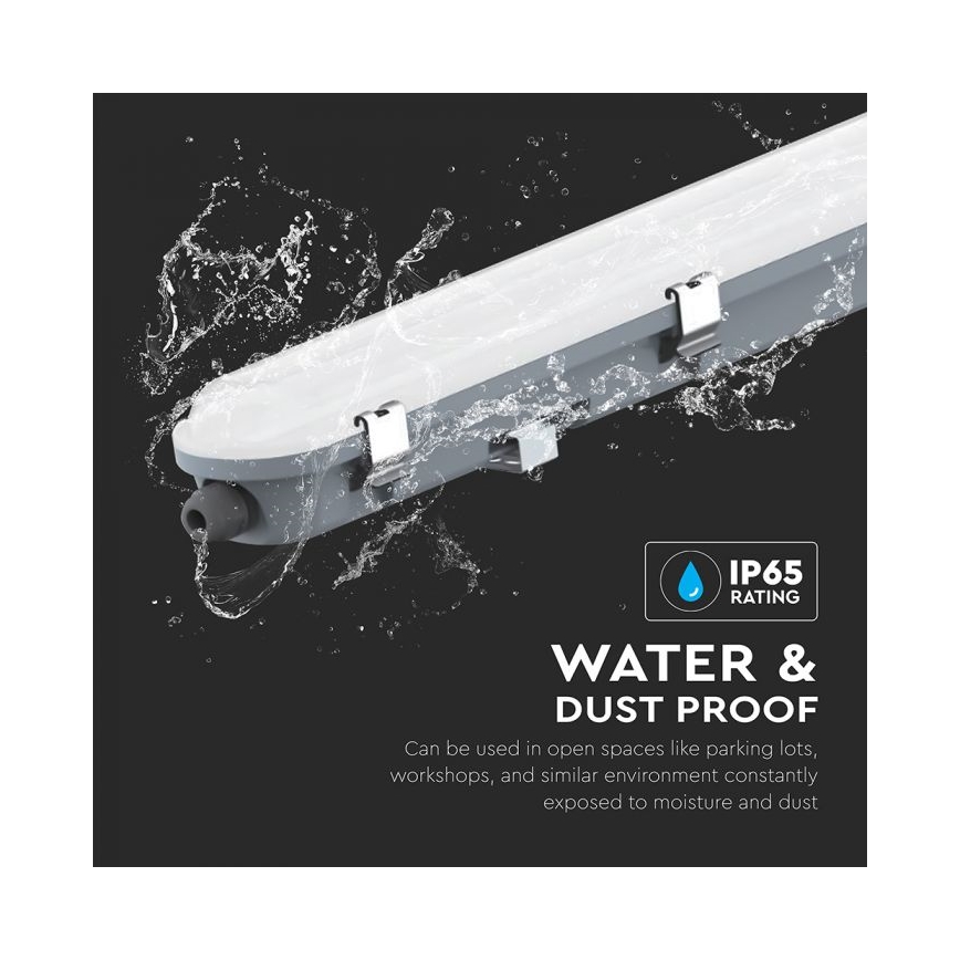 LED Technické zářivkové svítidlo s nouzovým modulem LED/48W/230V 6500K IP65 2200 mAh 150 cm
