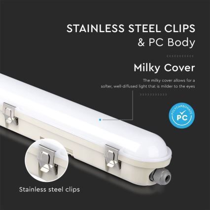 LED Technické zářivkové svítidlo s nouzovým modulem EMERGENCY LED/48W/230V 4000K 150cm IP65