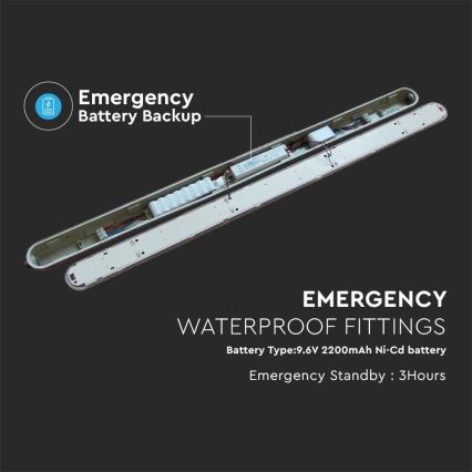 LED Technické zářivkové svítidlo s nouzovým modulem EMERGENCY LED/48W/230V 4000K 150cm IP65