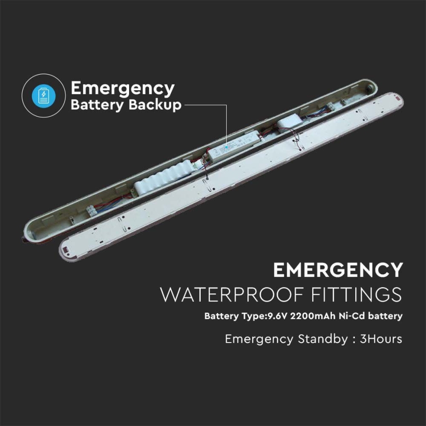 LED Technické zářivkové svítidlo s nouzovým modulem EMERGENCY LED/48W/230V 4000K 150cm IP65