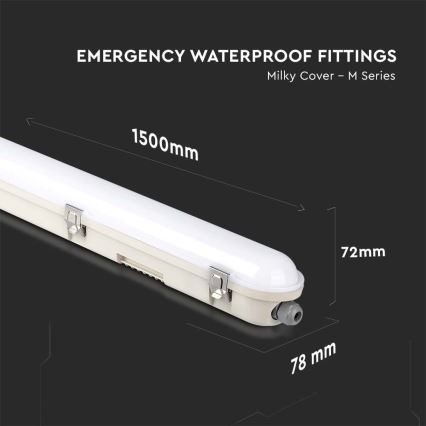 LED Technické zářivkové svítidlo s nouzovým modulem EMERGENCY LED/48W/230V 4000K 150cm IP65