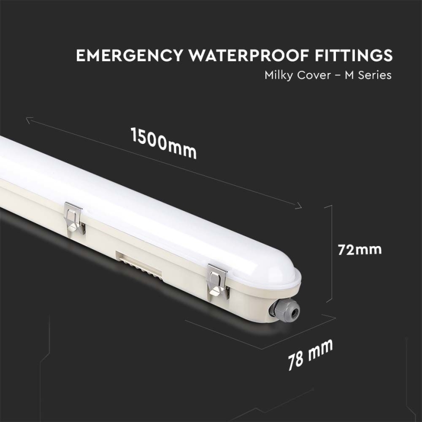 LED Technické zářivkové svítidlo s nouzovým modulem EMERGENCY LED/48W/230V 4000K 150cm IP65