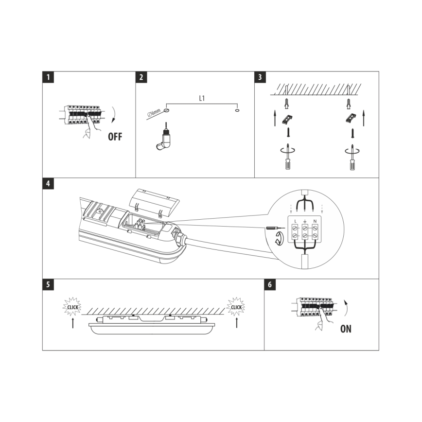LED Technické zářivkové svítidlo LED/18W/230V 4200K 60 cm IP65