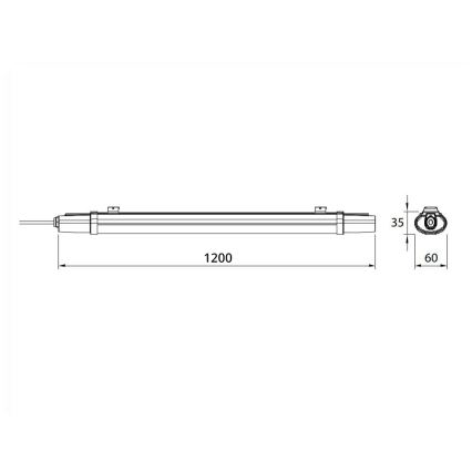 LED Technické zářivkové svítidlo S-SERIES 1xLED/36W/230V 6500K 120cm IP65