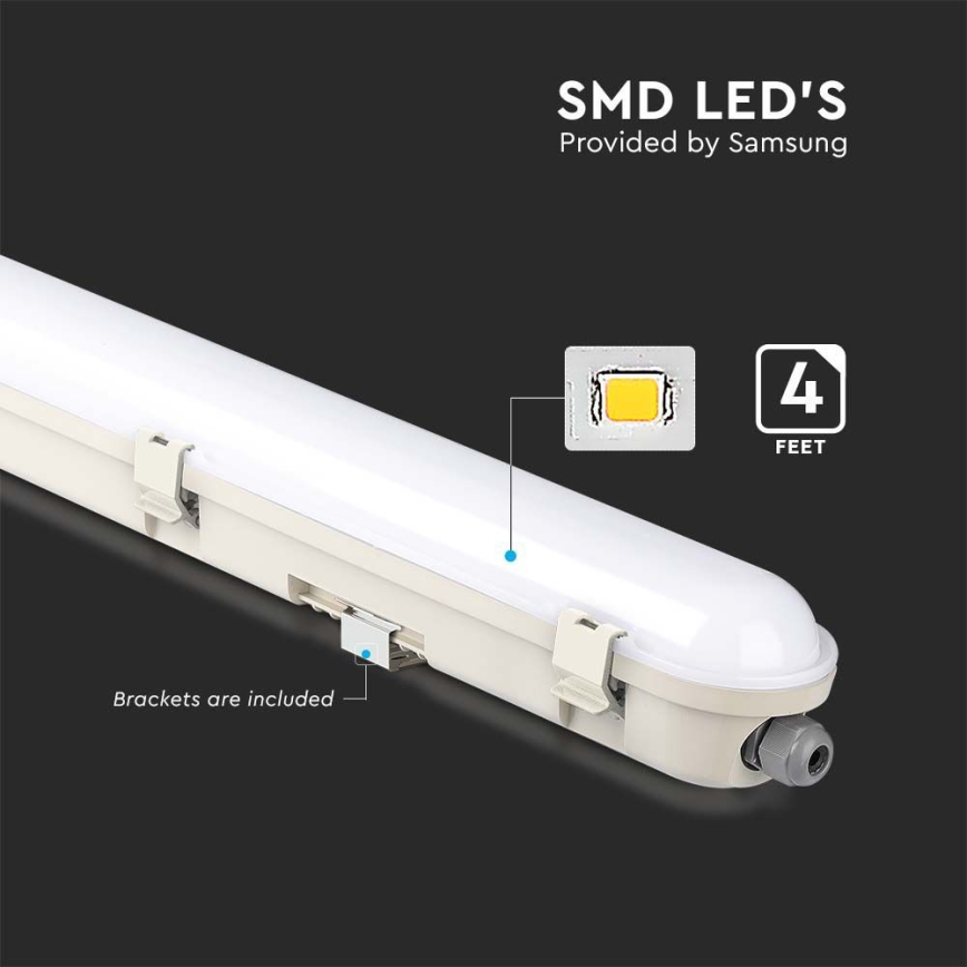 LED Technické zářivkové svítidlo SAMSUNG CHIP LED/60W/230V 6500K 120cm IP65