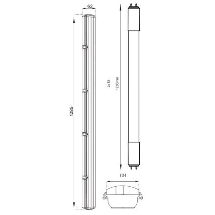 LED Technické zářivkové svítidlo T8 2xG13/18W/230V 4000K IP65