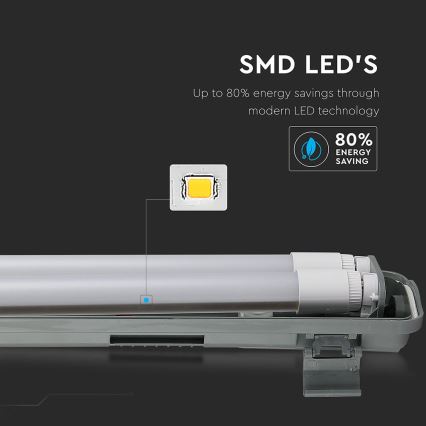 LED Technické zářivkové svítidlo T8 2xG13/22W/230V IP65 6400K 156 cm