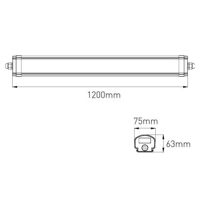 LED Stmívatelné technické zářivkové svítidlo VOLITER LED/20/28/36W/230V 3000/4000/6000K 120 cm IP65 bílá