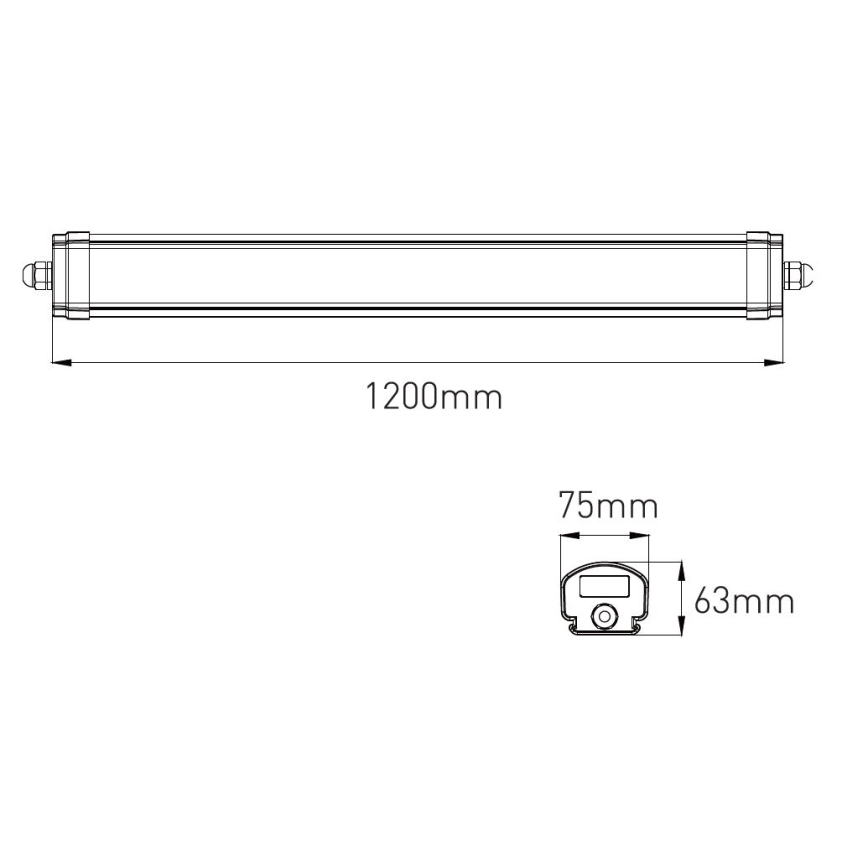 LED Stmívatelné technické zářivkové svítidlo VOLITER LED/20/28/36W/230V 3000/4000/6000K 120 cm IP65 bílá