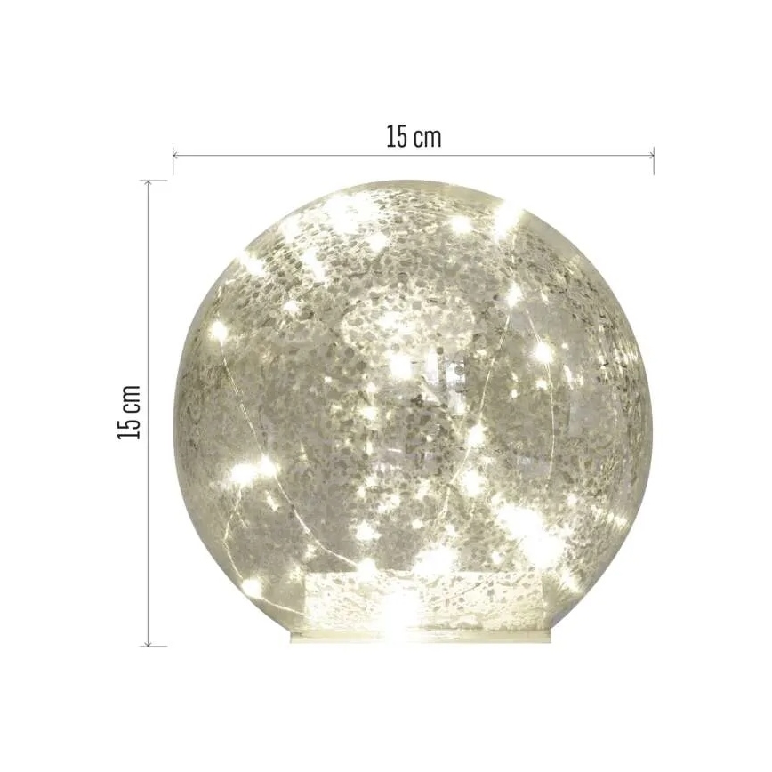 LED Vánoční dekorace 20xLED/3xAA koule pr. 15 cm