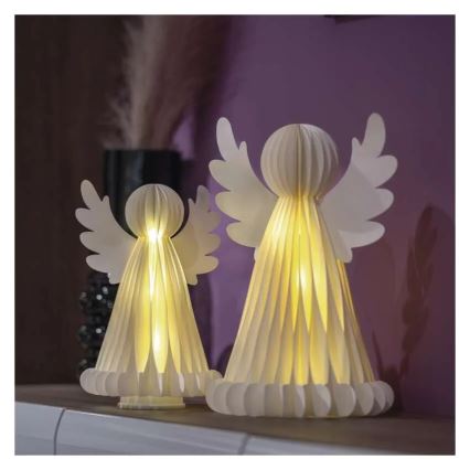 LED Vánoční dekorace 20xLED/6xAA andělé