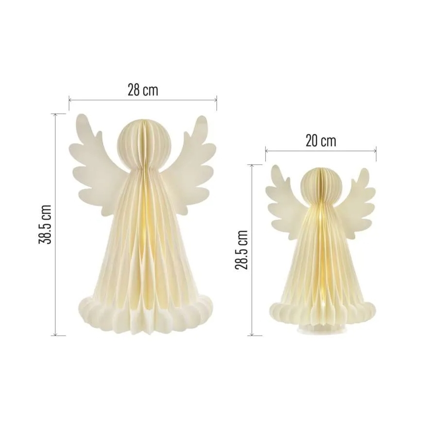 LED Vánoční dekorace 20xLED/6xAA andělé