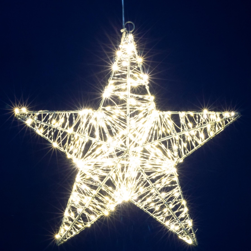 LED Vánoční dekorace 320xLED/230V 45 cm hvězda teplá bílá