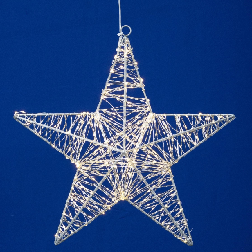 LED Vánoční dekorace 320xLED/230V 45 cm hvězda teplá bílá
