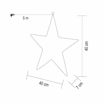 LED Vánoční dekorace 320xLED/230V 45 cm hvězda teplá bílá