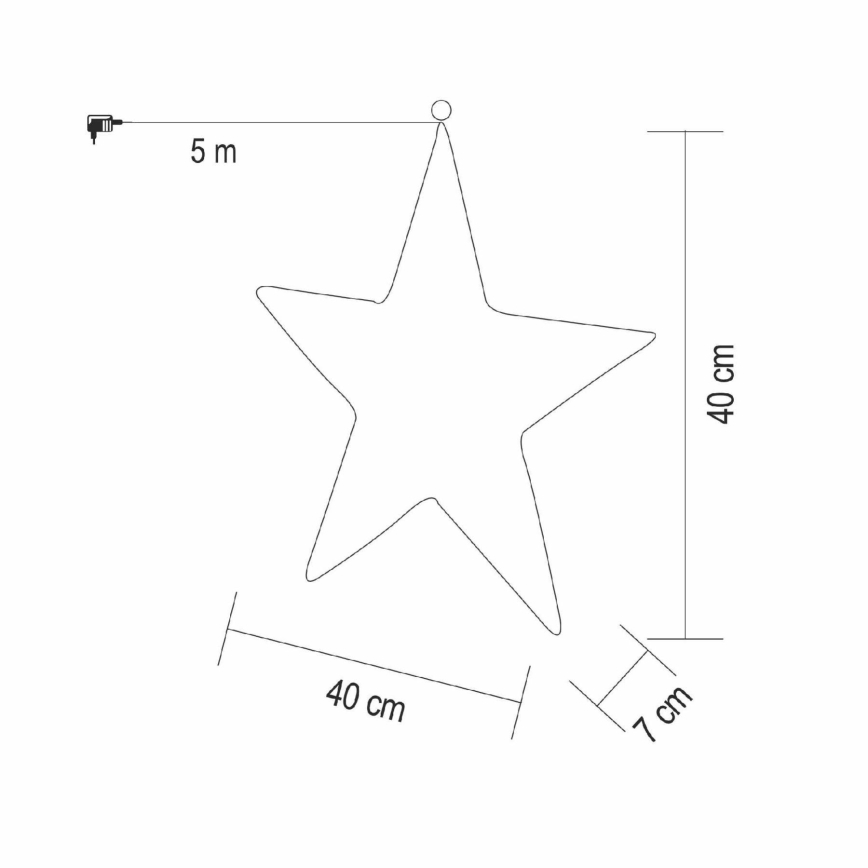 LED Vánoční dekorace 320xLED/230V 45 cm hvězda teplá bílá