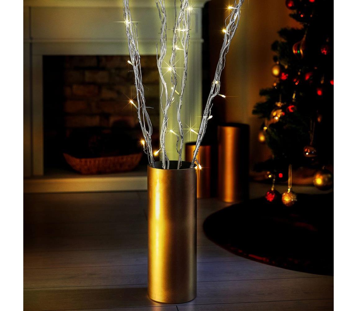 FK technics LED Vánoční dekorace 40xLED/3xAA stříbrná FK0229