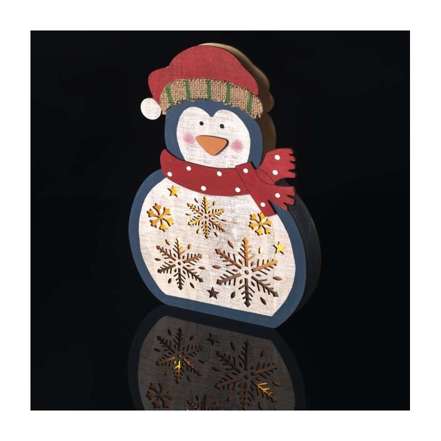 LED Vánoční dekorace 5xLED/2xAA tučňák