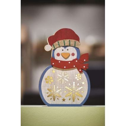 LED Vánoční dekorace 5xLED/2xAA tučňák