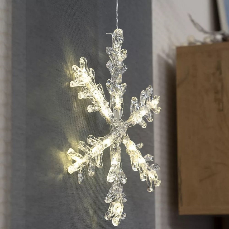 LED Vánoční dekorace do okna 16xLED/3xAA teplá bílá