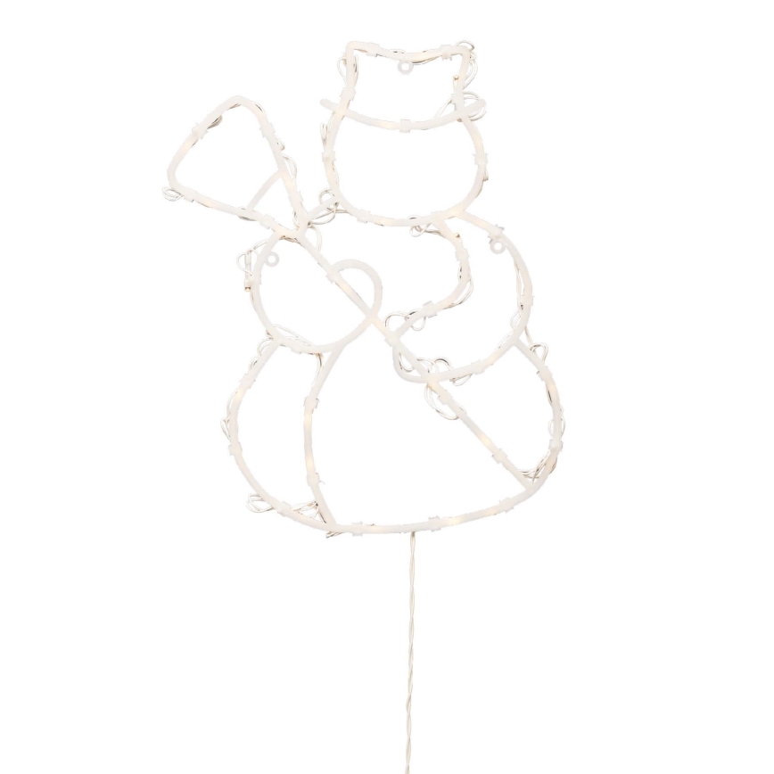 LED Vánoční dekorace do okna 35xLED/3xAA IP44 sněhulák teplá bílá