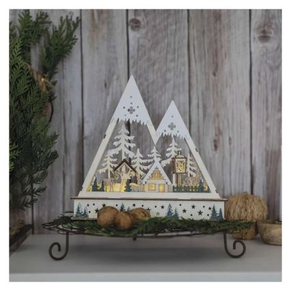 LED Vánoční dekorace LED/0,6W/2xAA vánoční krajina