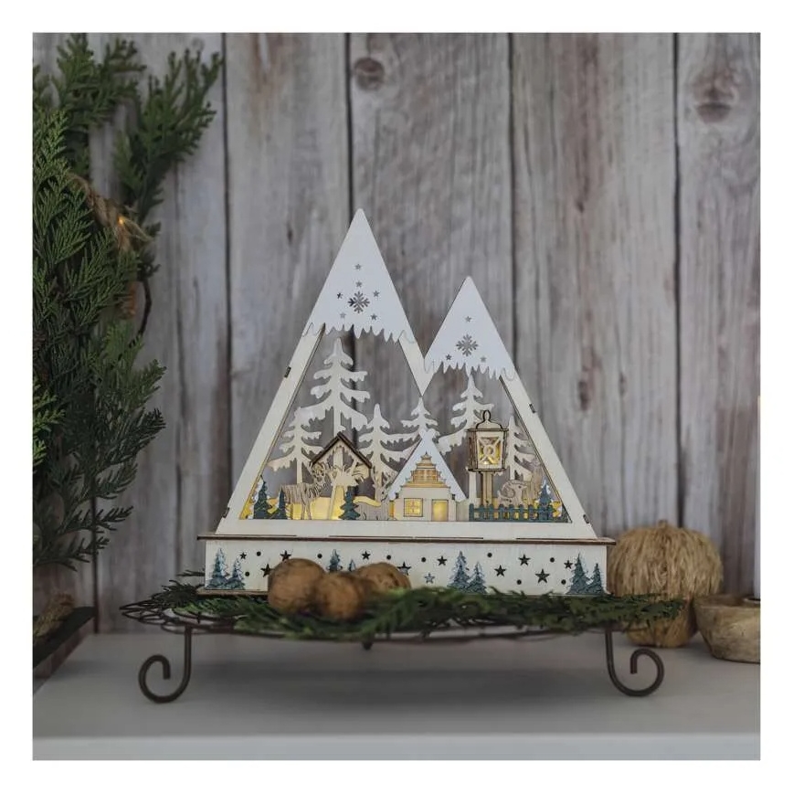 LED Vánoční dekorace LED/0,6W/2xAA vánoční krajina