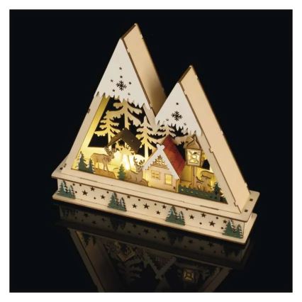 LED Vánoční dekorace LED/0,6W/2xAA vánoční krajina