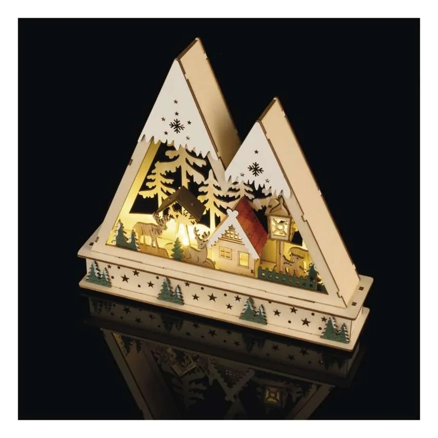 LED Vánoční dekorace LED/0,6W/2xAA vánoční krajina