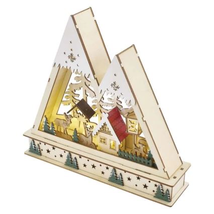 LED Vánoční dekorace LED/0,6W/2xAA vánoční krajina