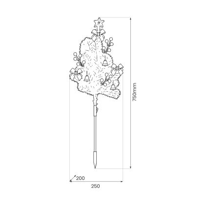 LED Vánoční dekorace LED/1W/230V 75 cm IP44 zelená